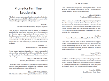 The First Time Leadership book